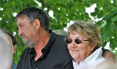 Hélène Martin et Philippe Forcioli le 27 juillet 2009 à la remise du prix Jacques Douai au festival de Barjac